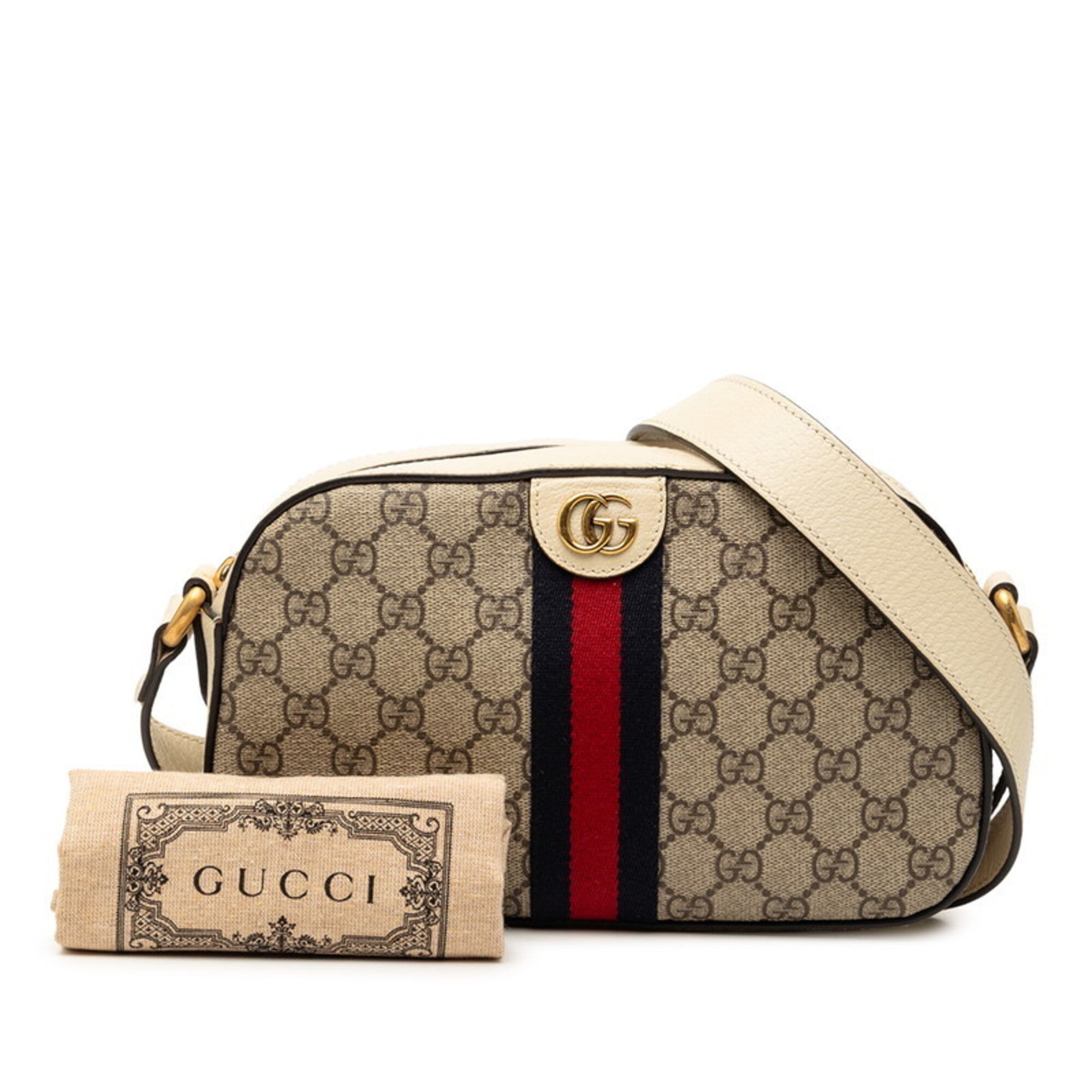 Gucci Beige Ivory Gg Supreme Shoulder Bag (Pre-Owned)
