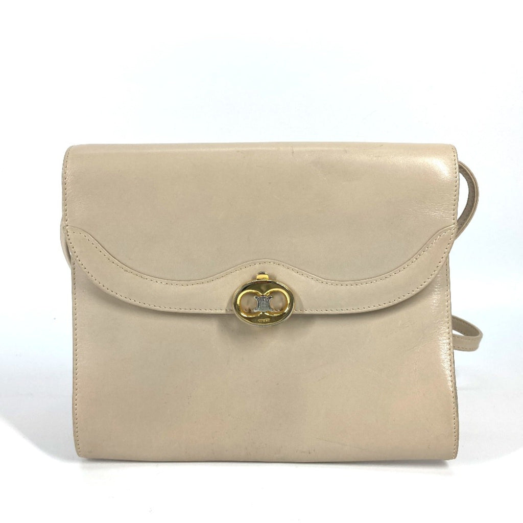 Celine Beige Leather Shoulder Bag