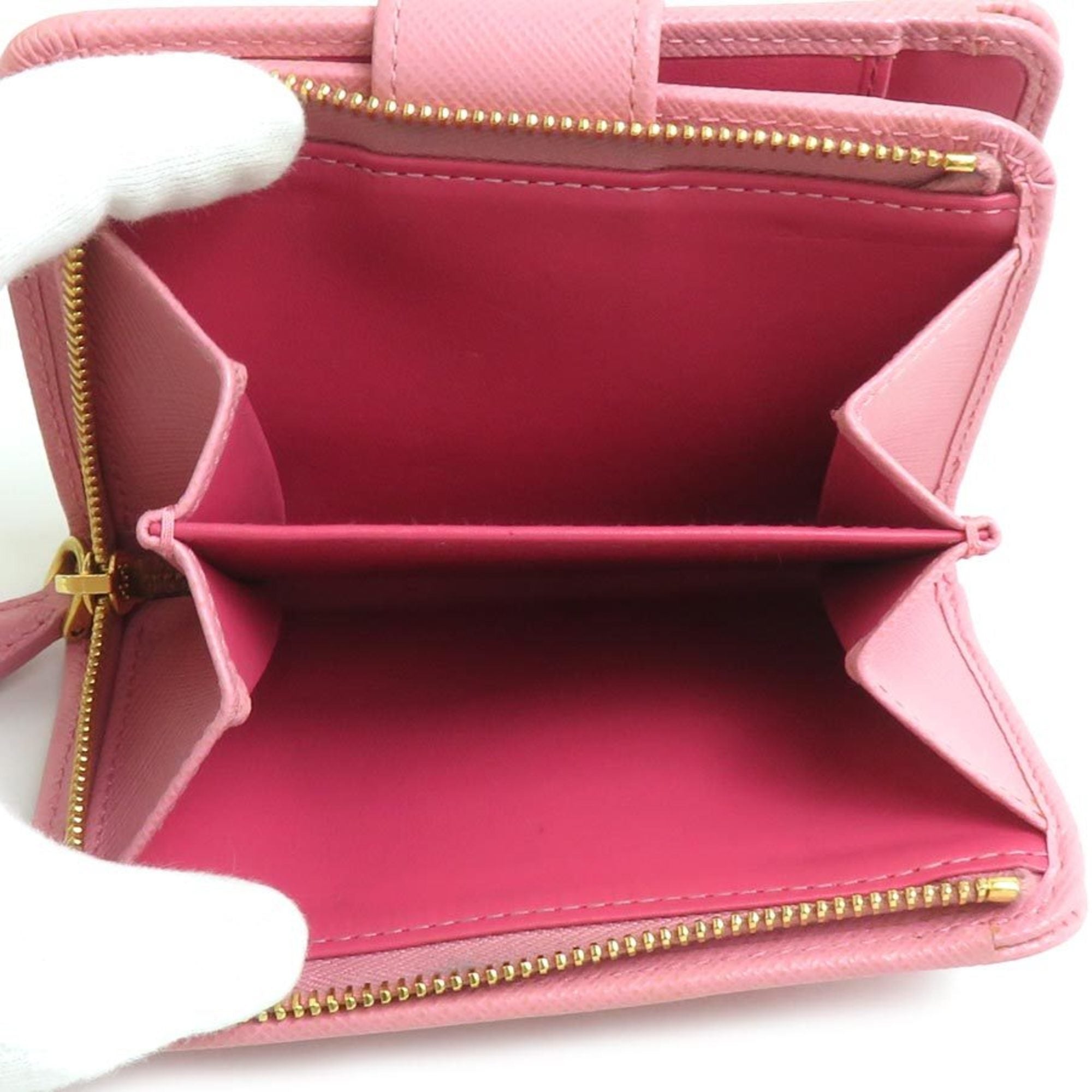 Prada Pink Leather Wallet (Bi-Fold)