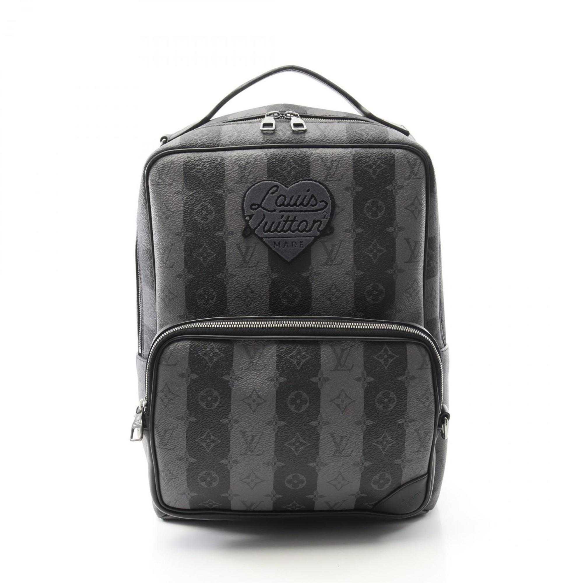 Louis Vuitton Black Gray Coated Canvas Backpack