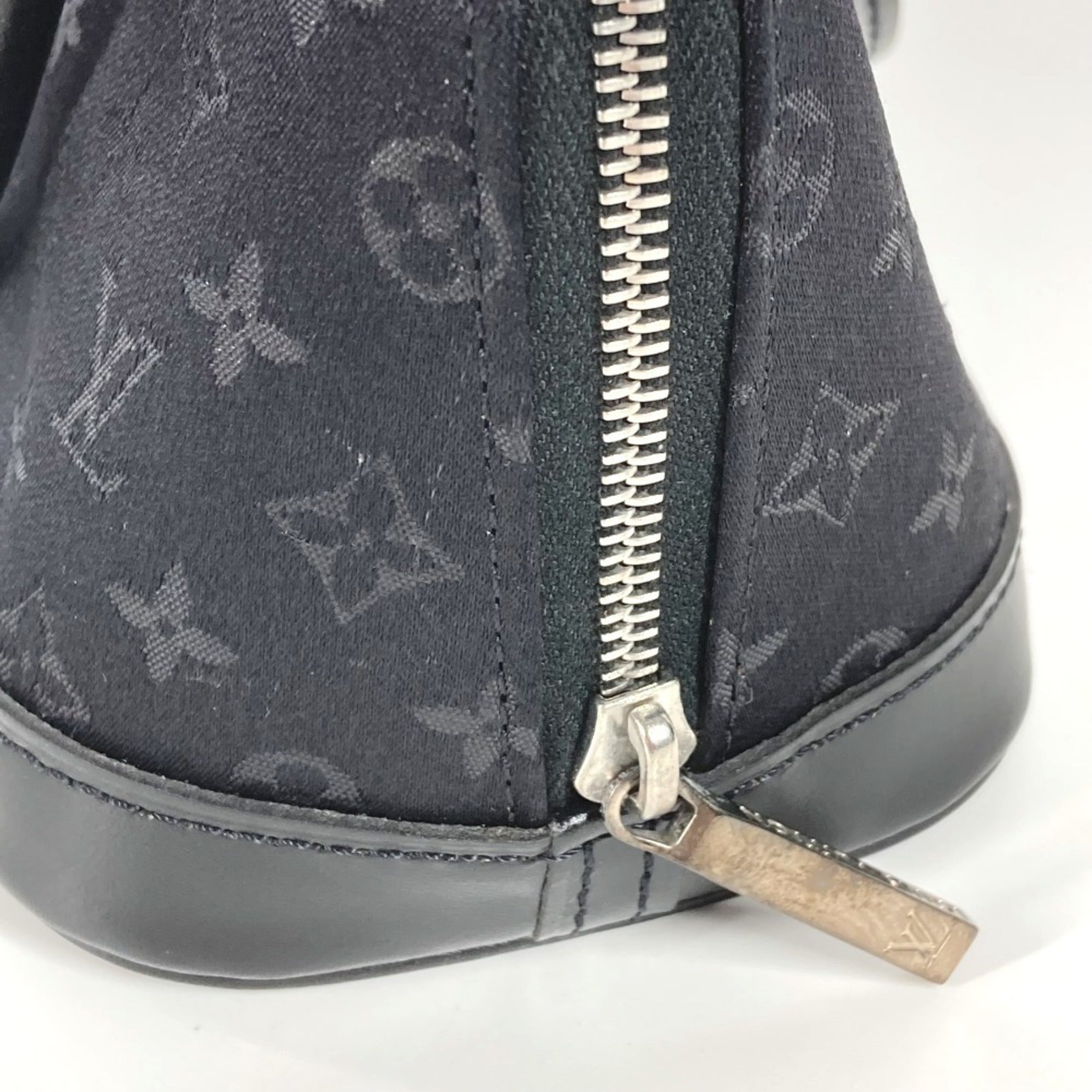 Louis Vuitton Black Noir Satin Leather Handbag