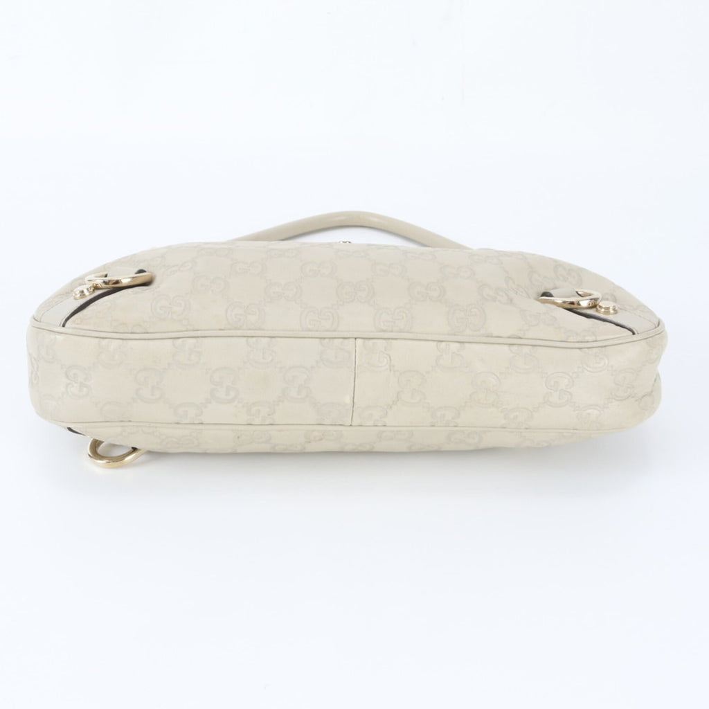 Gucci Abbey Ivory Leather Handbag Shoulder Bag (Pre-Owned)