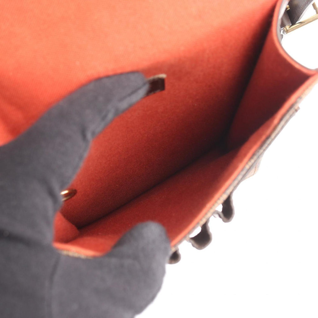 Louis Vuitton Brown Coated Canvas Leather Shoulder Bag