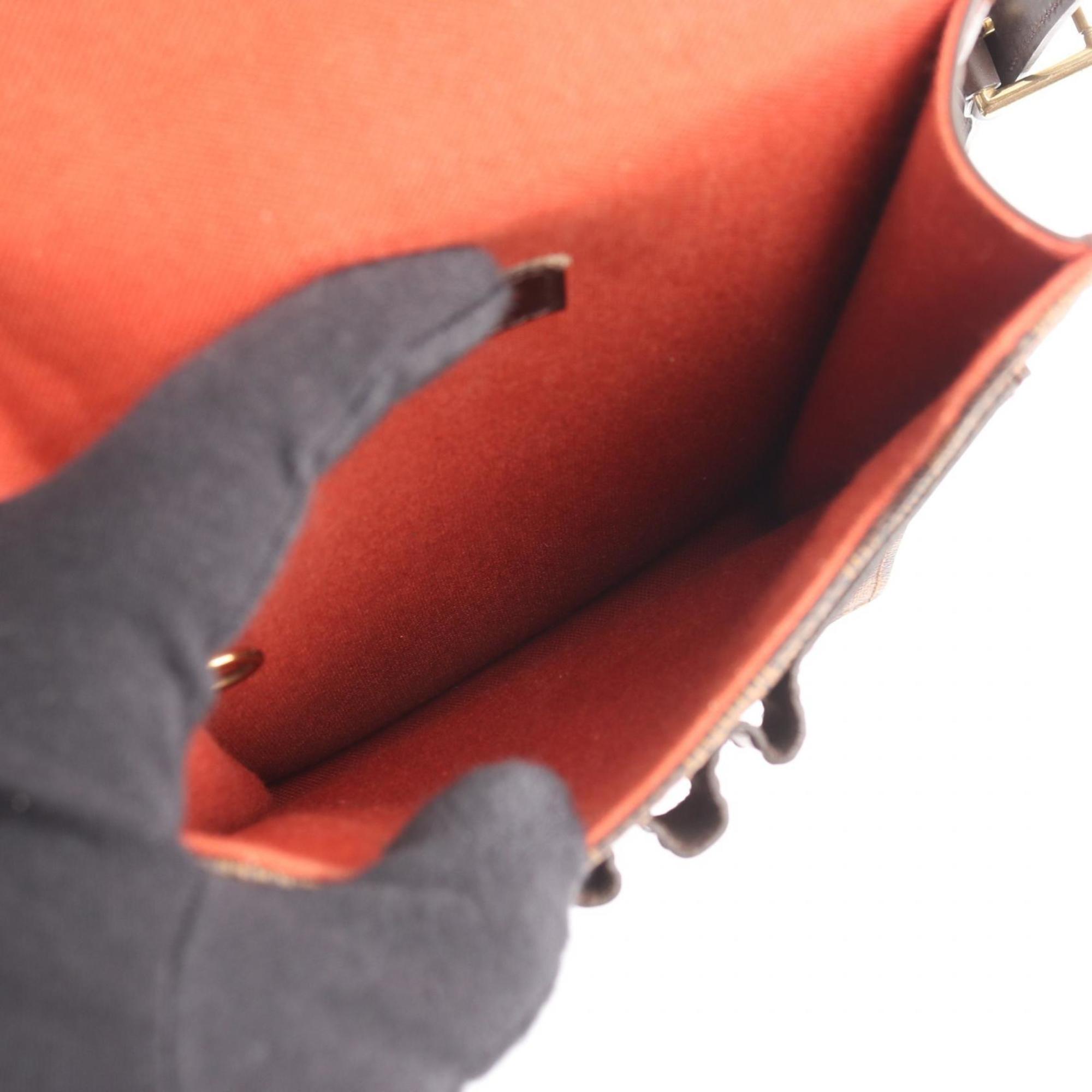 Louis Vuitton Brown Coated Canvas Leather Shoulder Bag