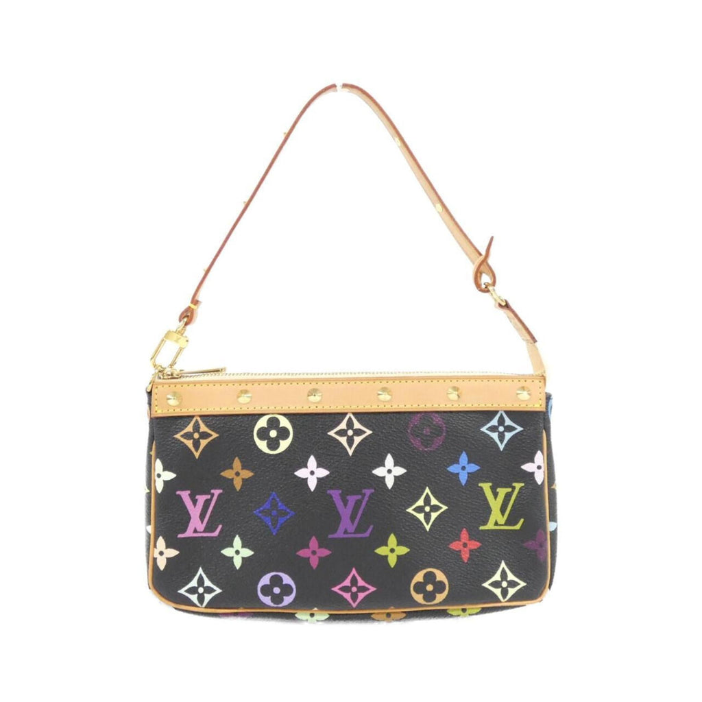Louis Vuitton Black Multi-Color Coated Canvas Pochette Pouch