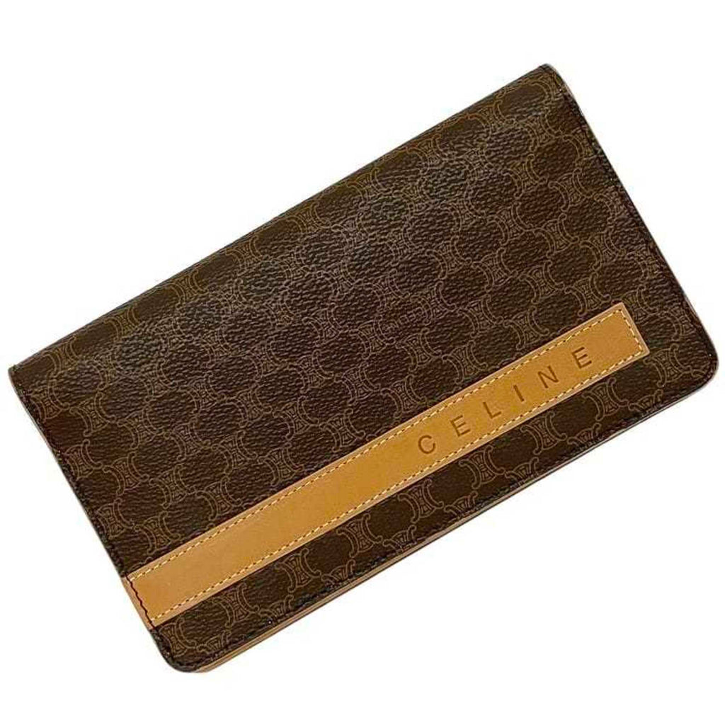 Celine Macadam Brown Pvc Long Wallet (Bi-Fold)