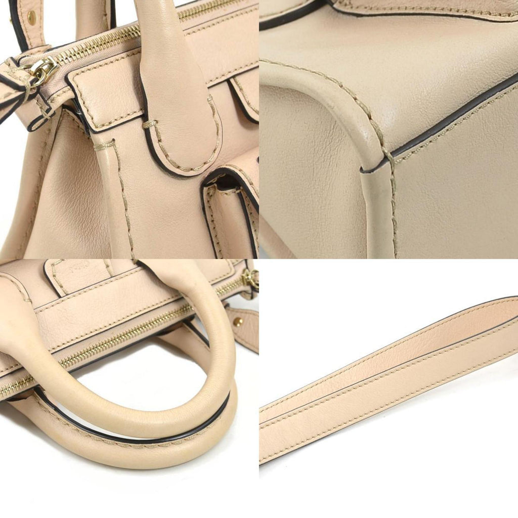 Chloé Pink Beige Leather Handbag Shoulder Bag (Pre-Owned)
