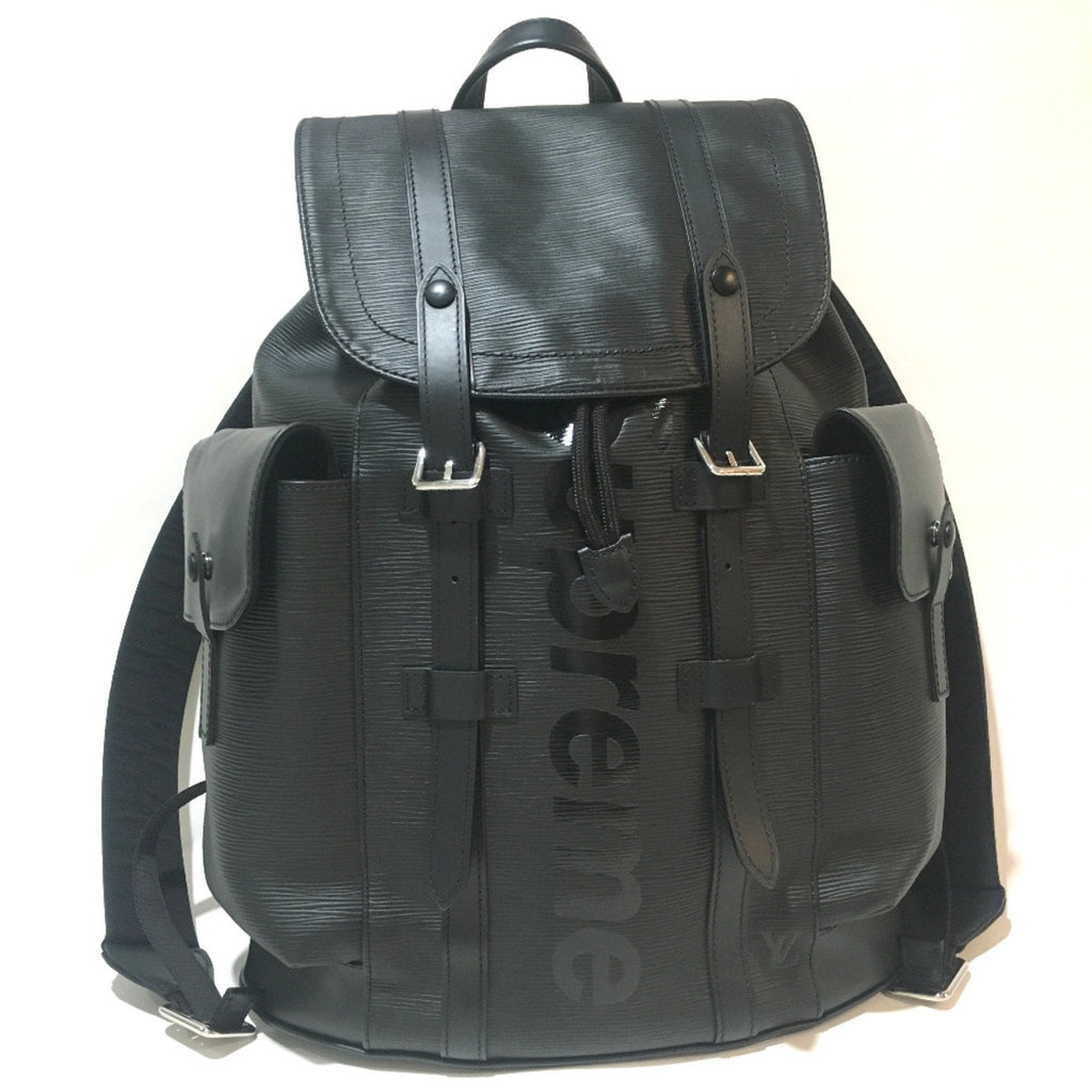 Louis Vuitton Black Leather Backpack