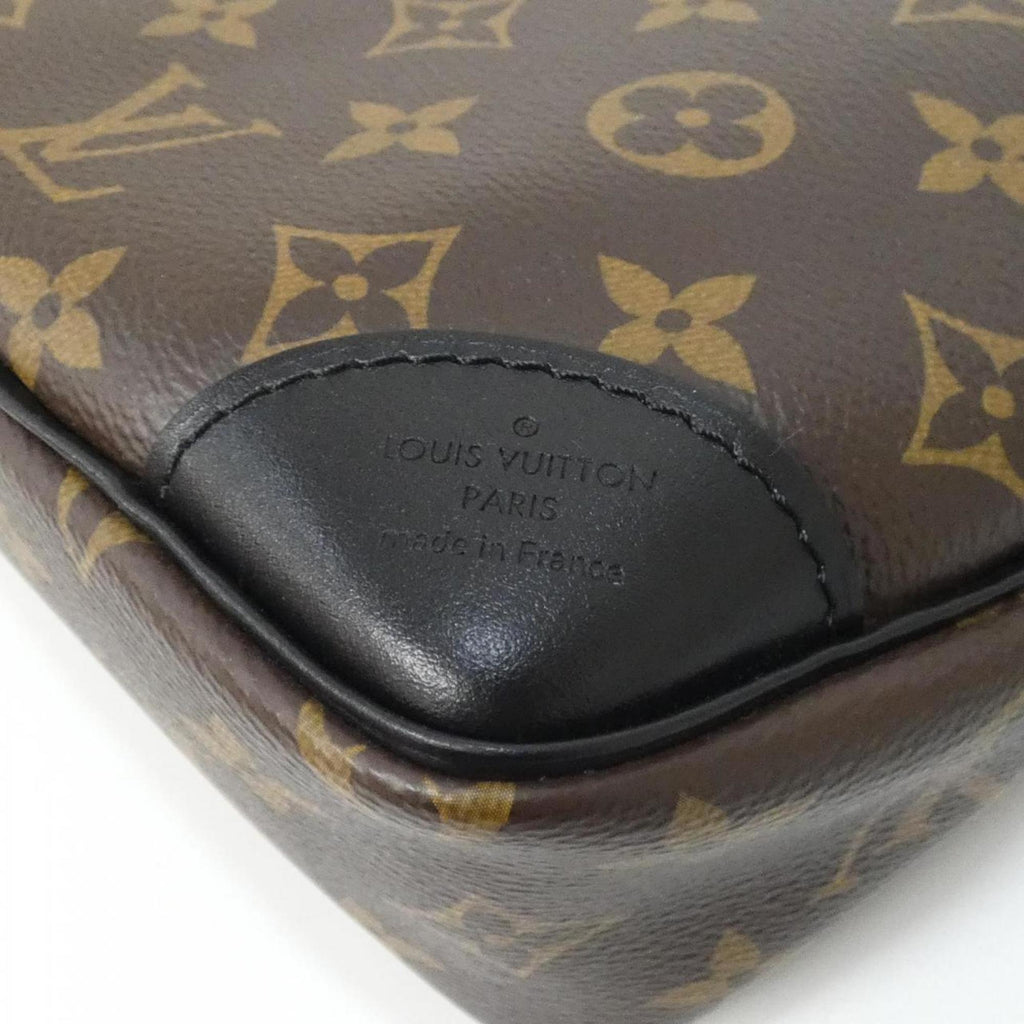 Louis Vuitton Black Brown Coated Canvas Shoulder Bag