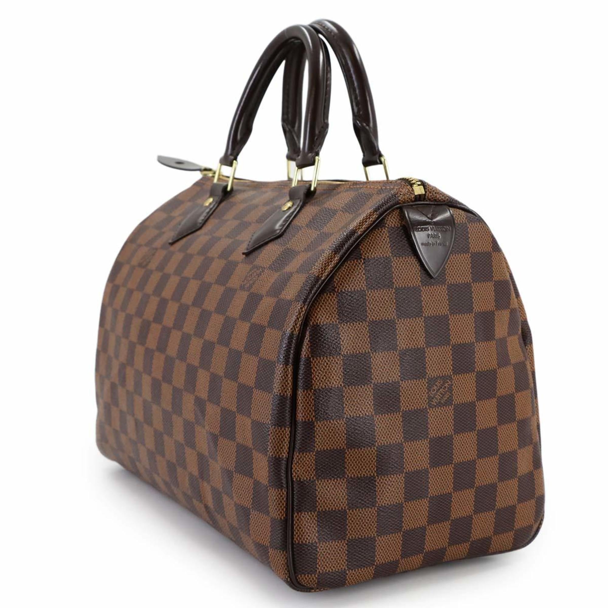 Louis Vuitton Brown Damier Canvas Ebene Damier Canvas Boston Bag Handbag