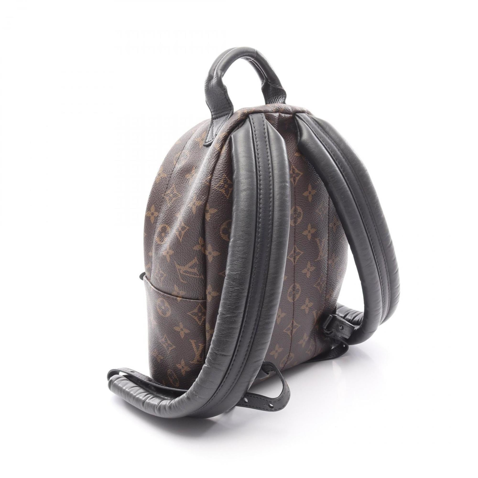 Louis Vuitton Black Brown Pvc Coated Canvas Leather Backpack