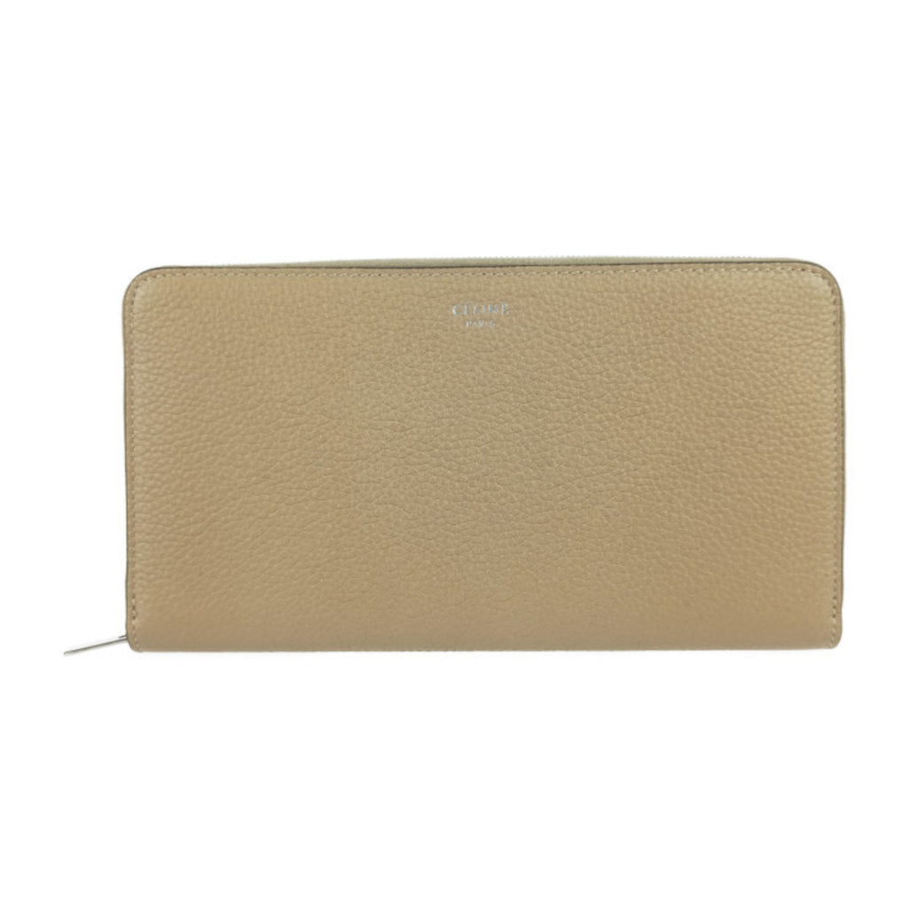 Celine Beige Leather Long Wallet (Bi-Fold)