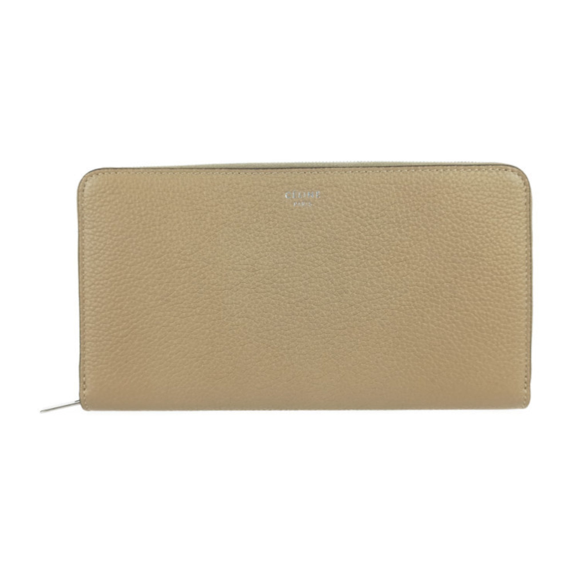 Celine Beige Leather Long Wallet (Bi-Fold)