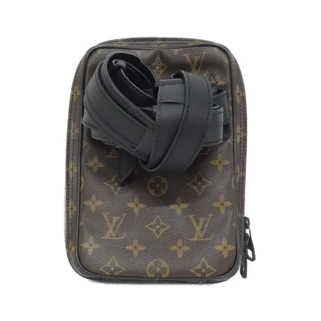 Louis Vuitton Black Brown Coated Canvas Shoulder Bag