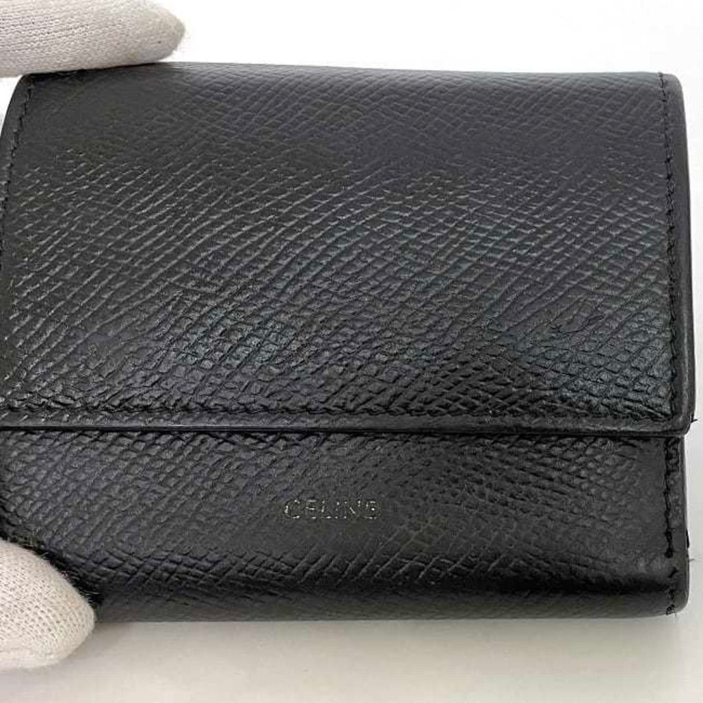 Celine Black Leather Wallet (Tri-Fold)