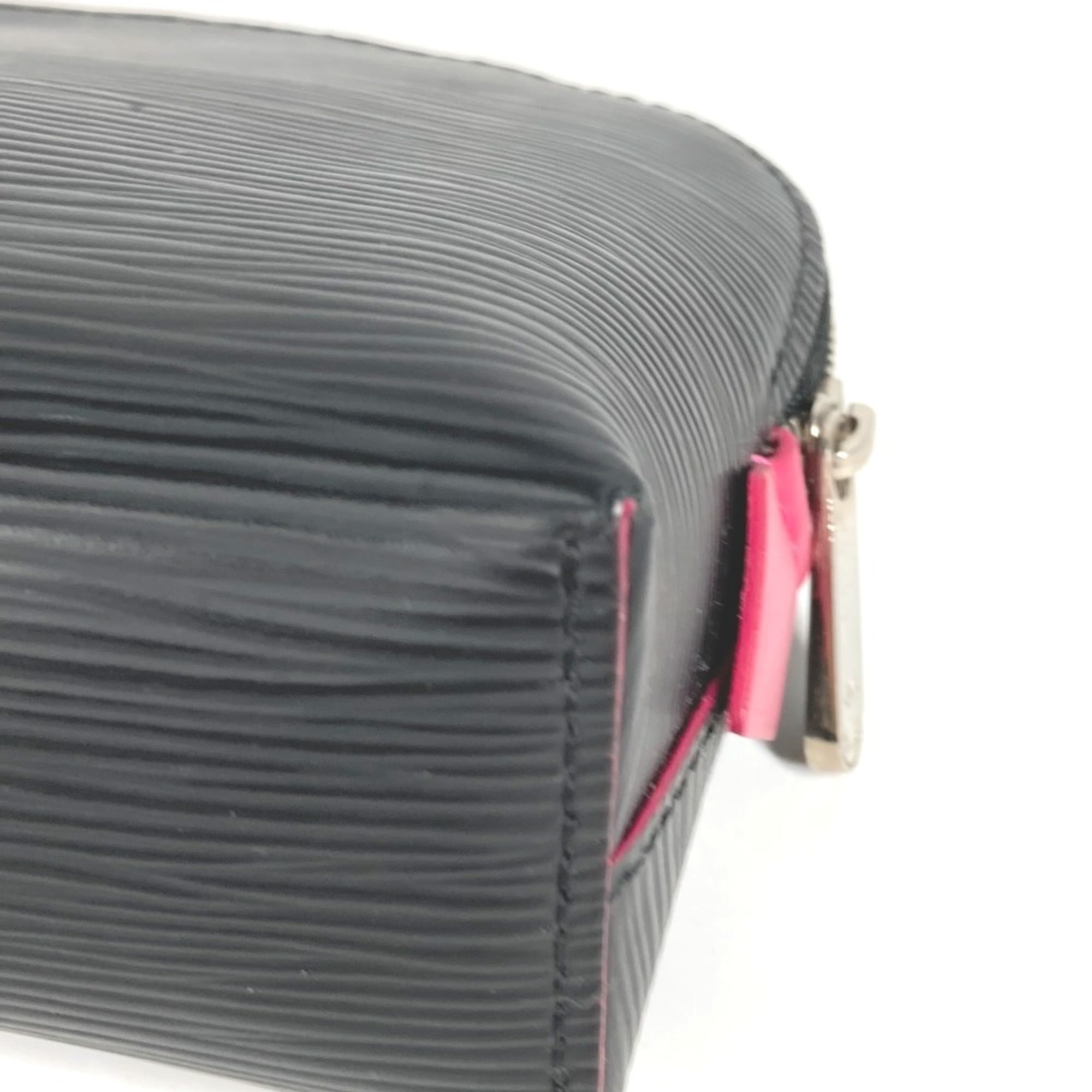 Louis Vuitton Black Noir Pink Epi Leather Pochette Pouch