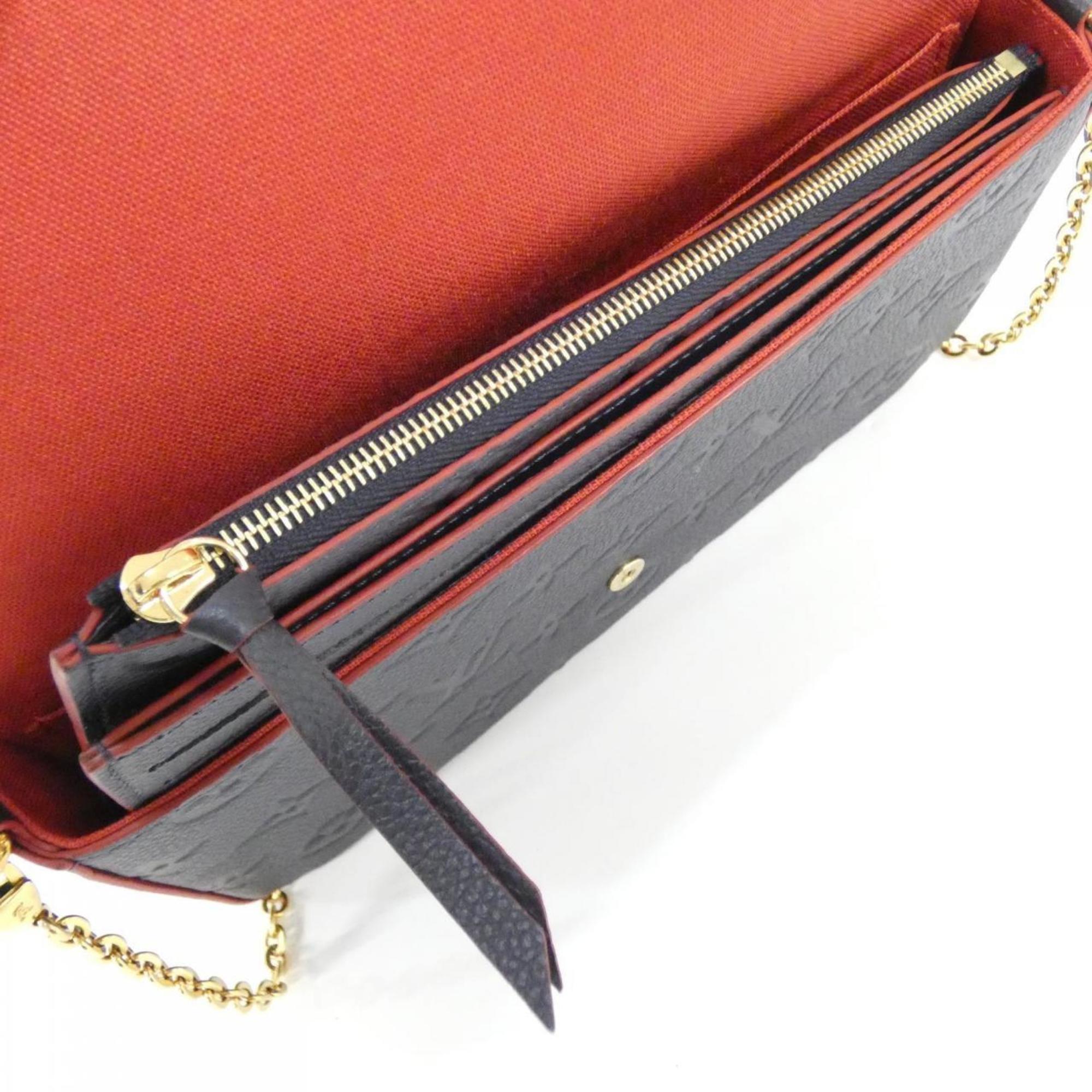 Louis Vuitton Black Marine Rouge Leather Pochette Shoulder Bag