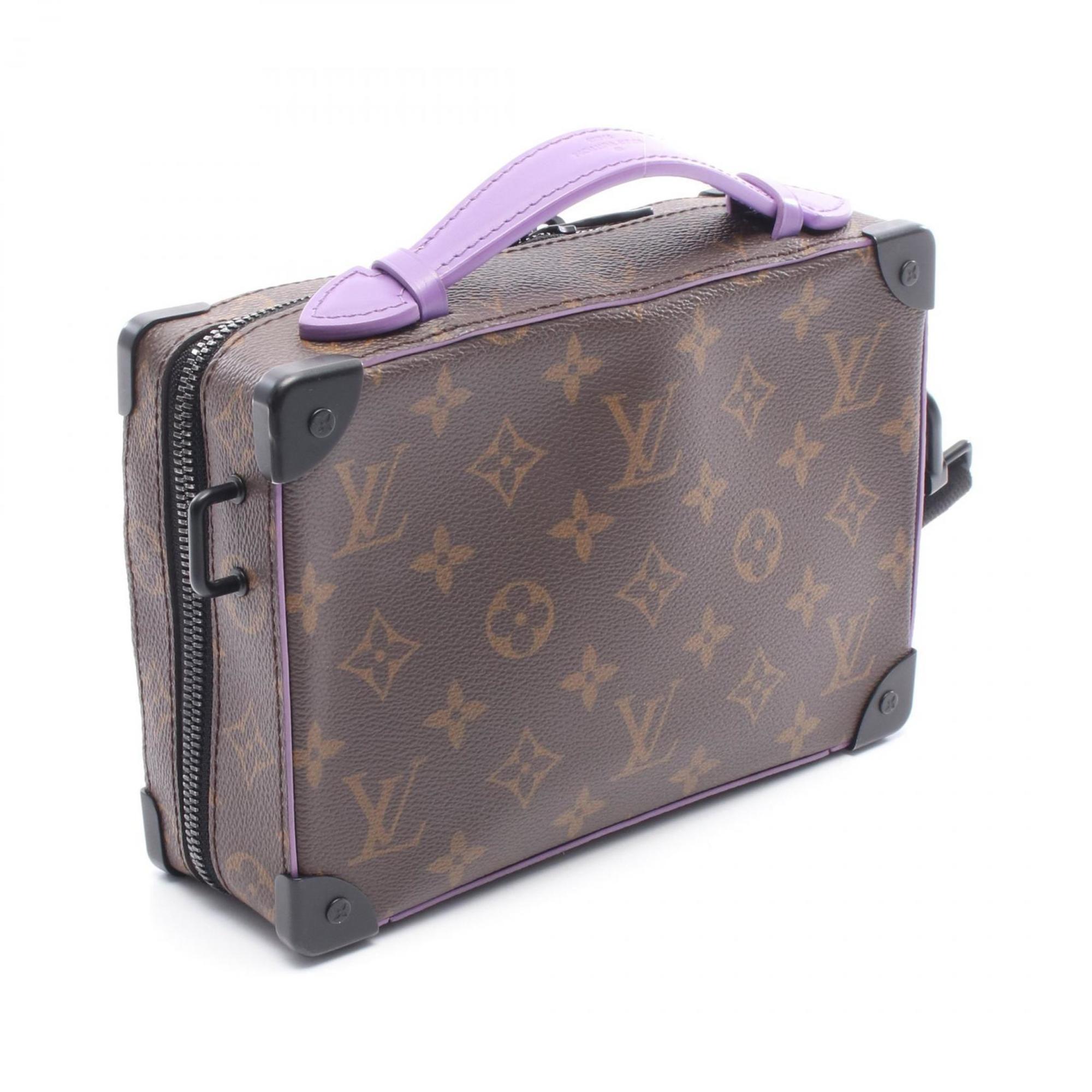 Louis Vuitton Brown Monogram Macassar Purple Coated Canvas Leather Handbag