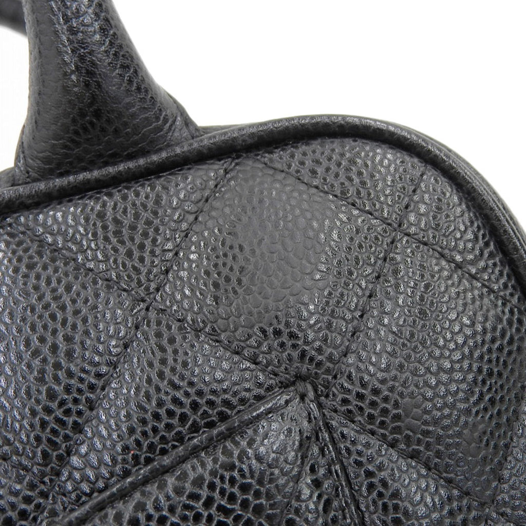Chanel Black Caviar Leather Boston Bag Handbag