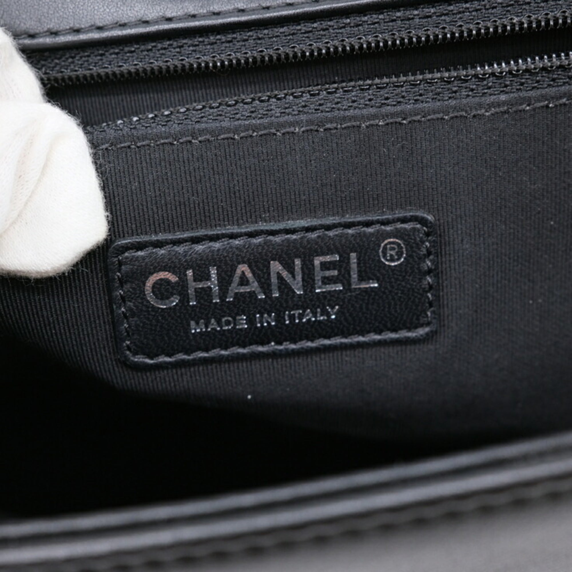 Chanel Boy Chanel Black White Leather Shoulder Bag