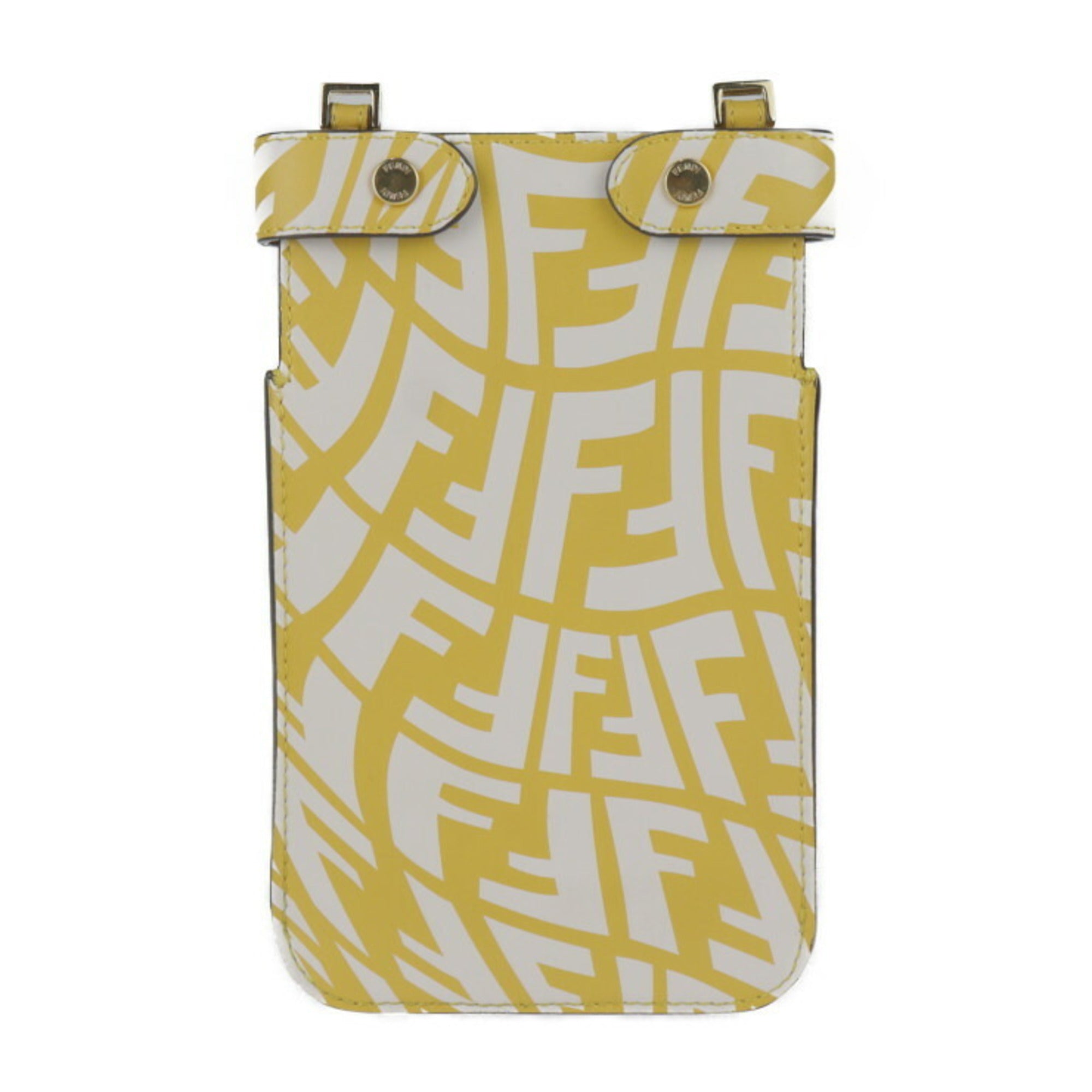 Fendi Yellow Leather Pochette Pouch Shoulder Bag