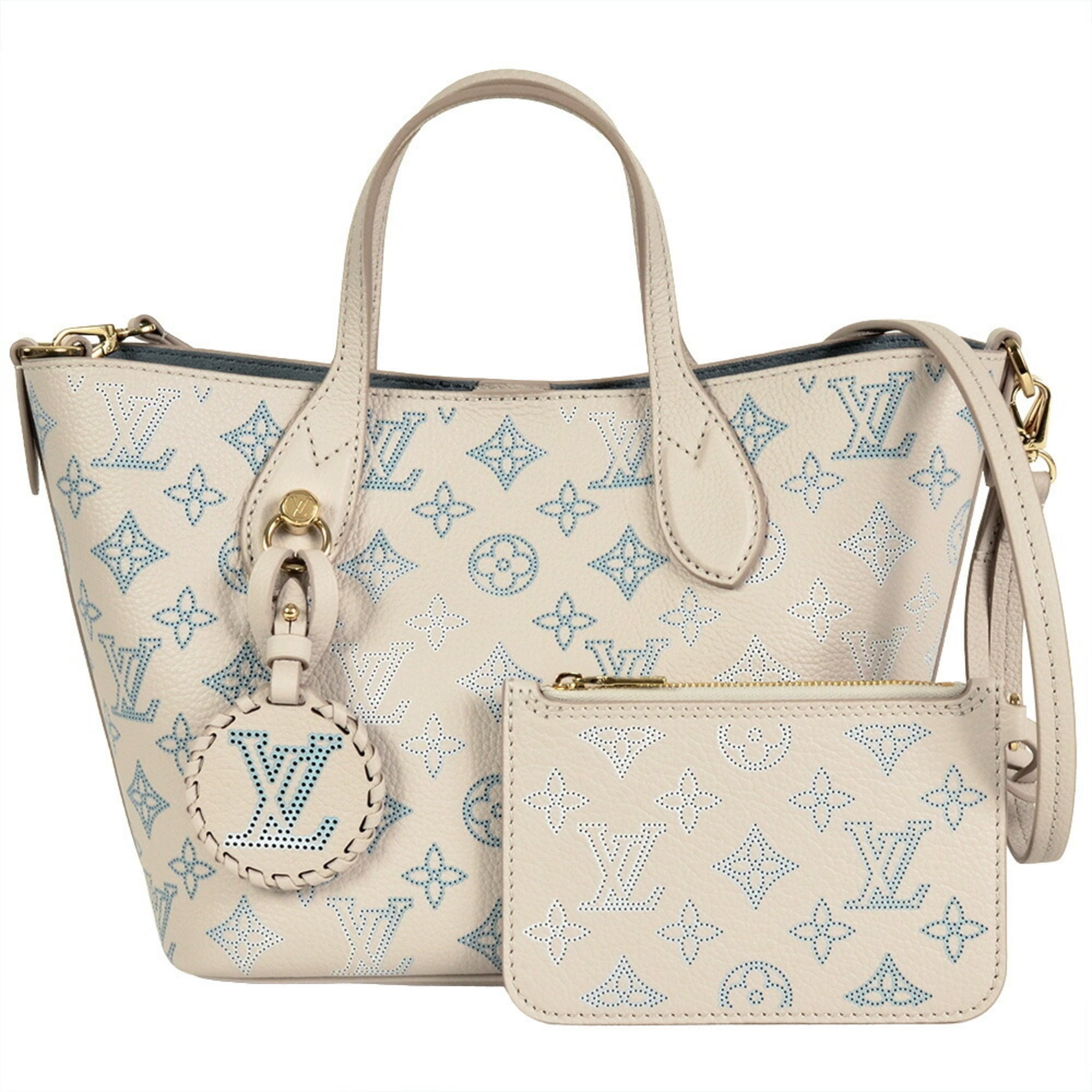 Louis Vuitton Beige Ivory Monogram Mahina Leather Handbag