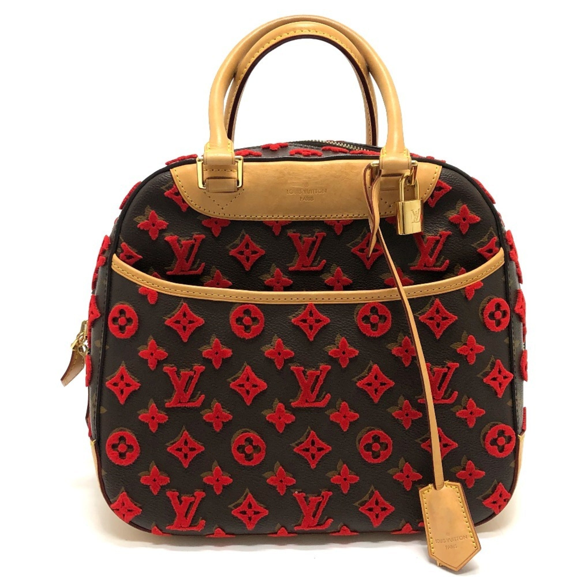 Louis Vuitton Monogram Tuffetage Brown Red Color Monogram Handbag