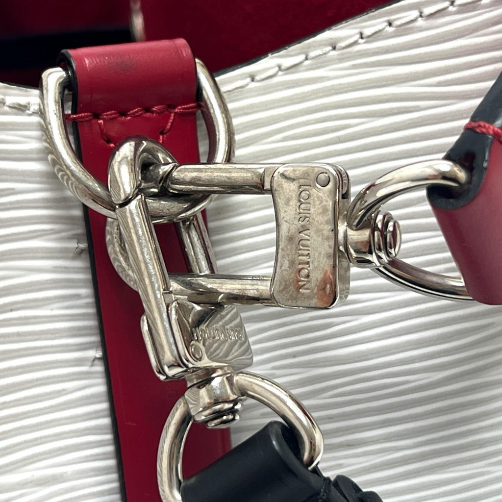Louis Vuitton Black Red Color Tricolor White Epi Leather Shoulder Bag