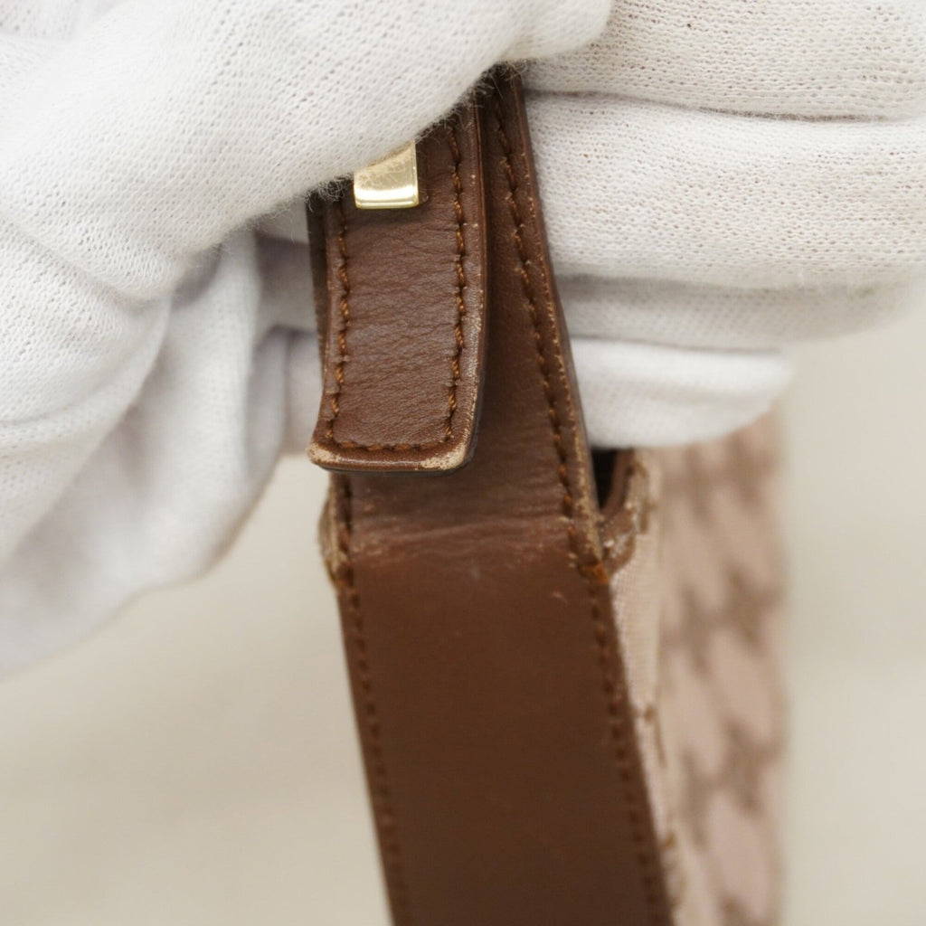 Gucci Brown Canvas Leather Handbag (Pre-Owned)