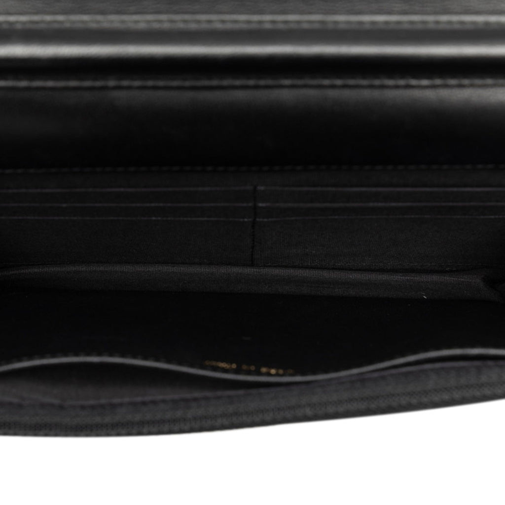 Chanel Black Suede Chain/Shoulder Wallet