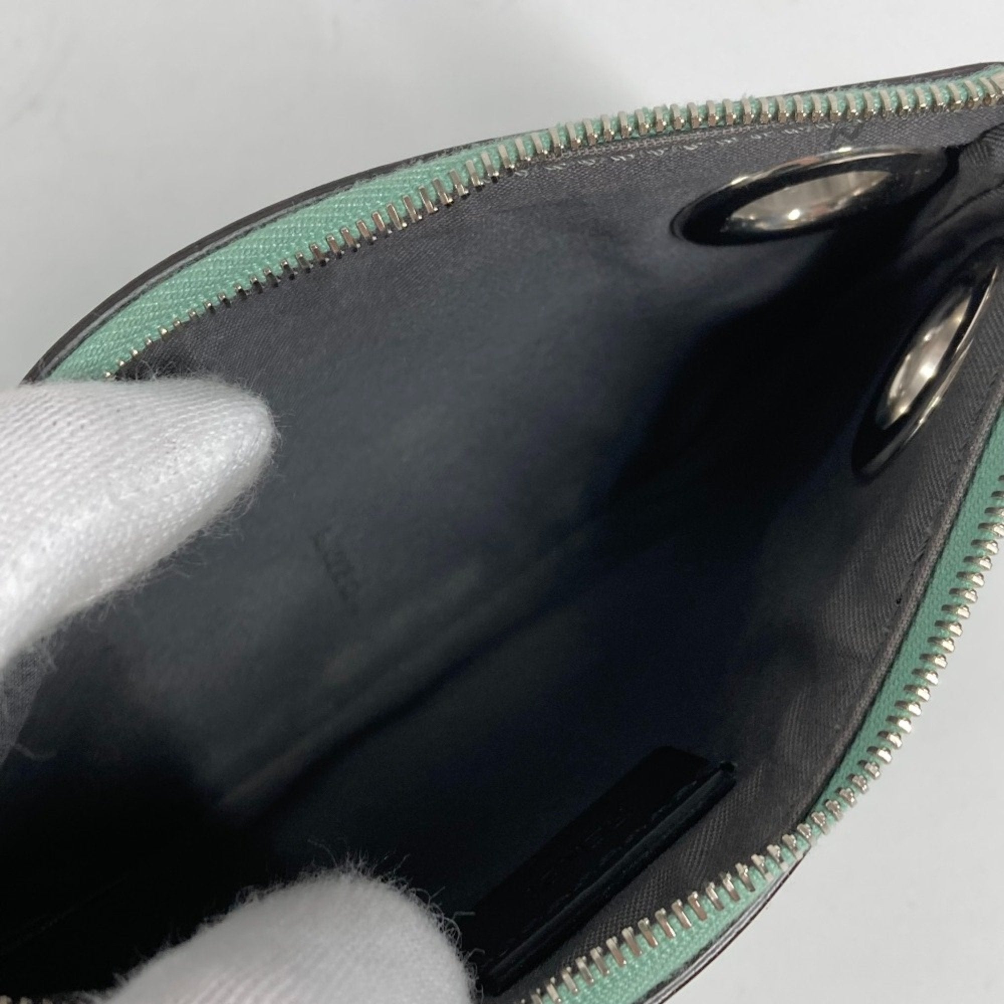 Fendi Green Leather Pouch