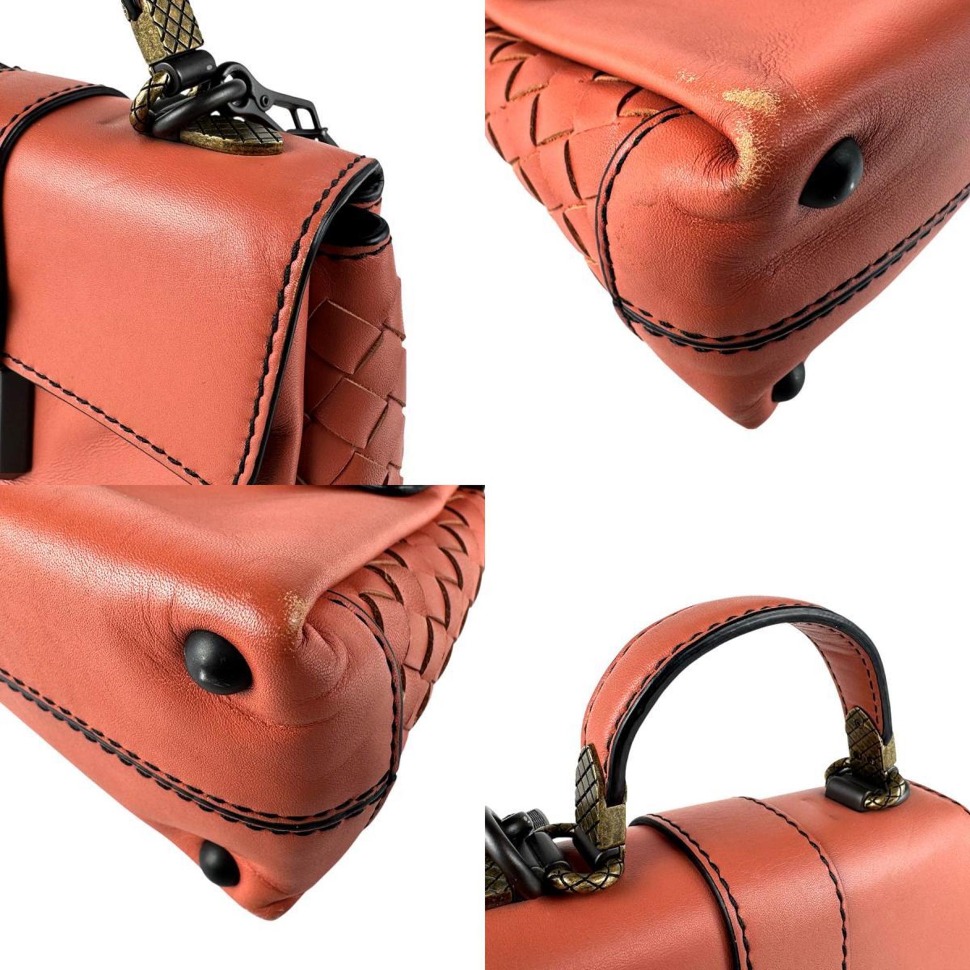 Bottega Veneta Coral Pink Leather Shoulder Bag