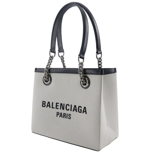 Balenciaga Light Gray Nylon Canvas Tote