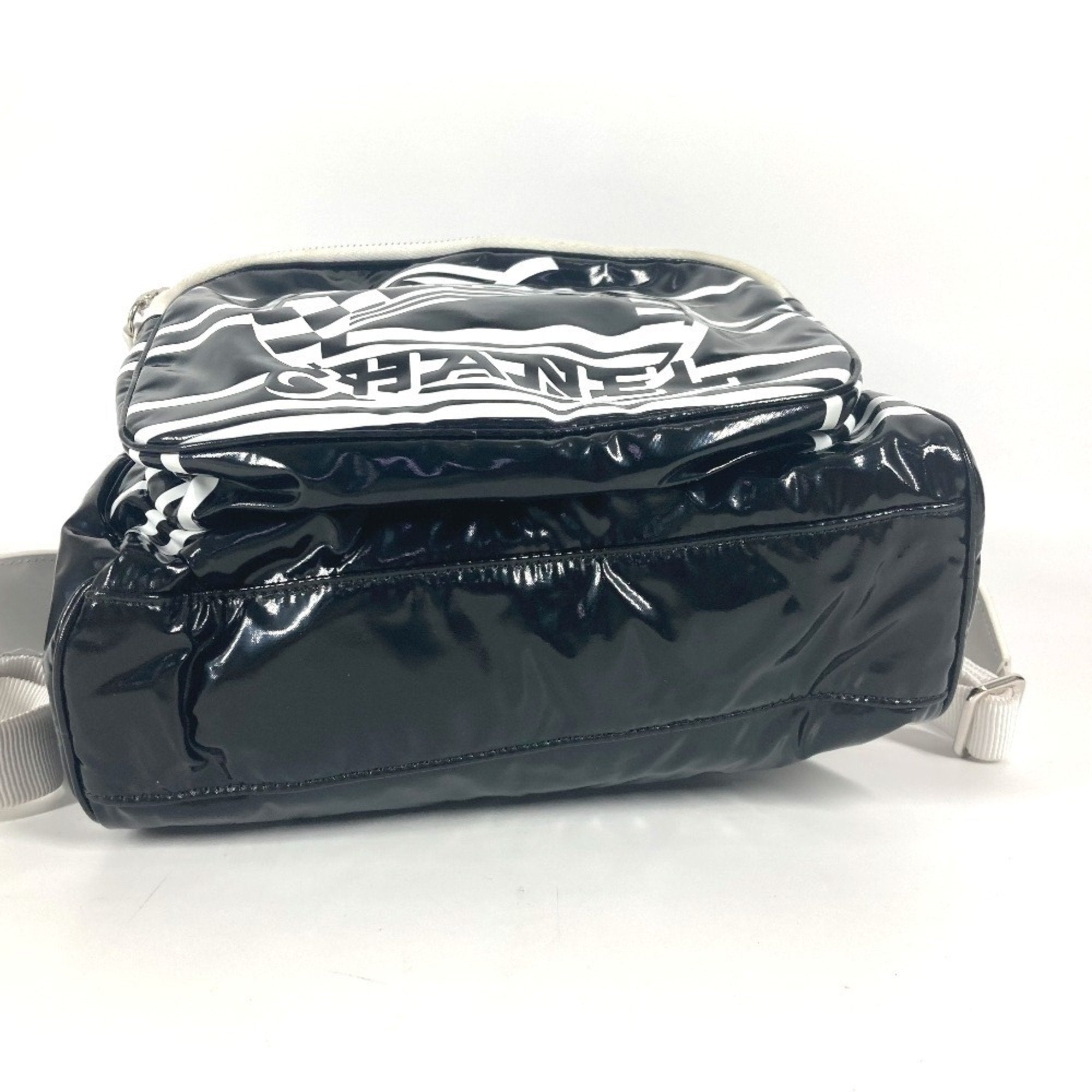 Chanel Black White Pvc Backpack