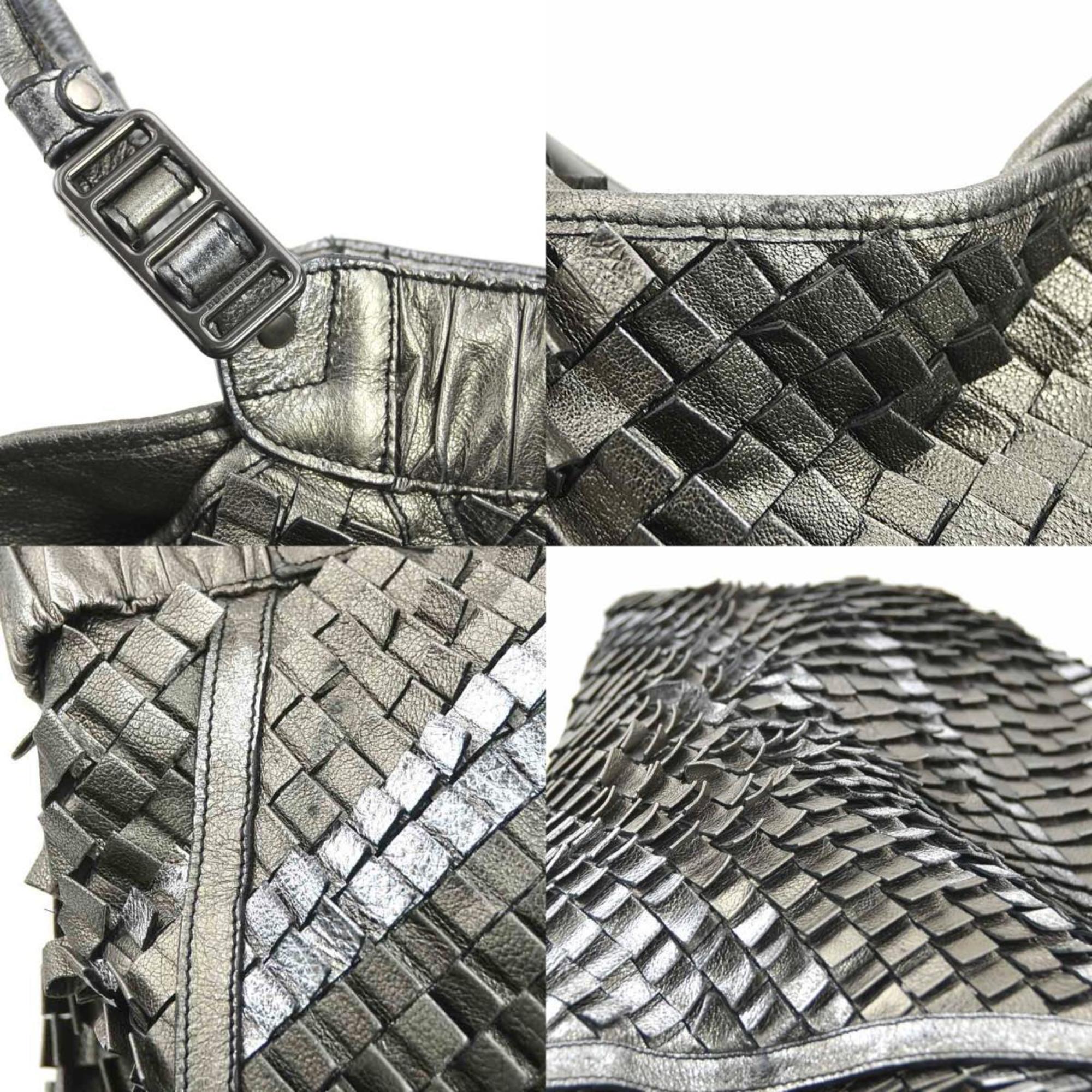 Burberry Metallic Gray Leather Shoulder Bag
