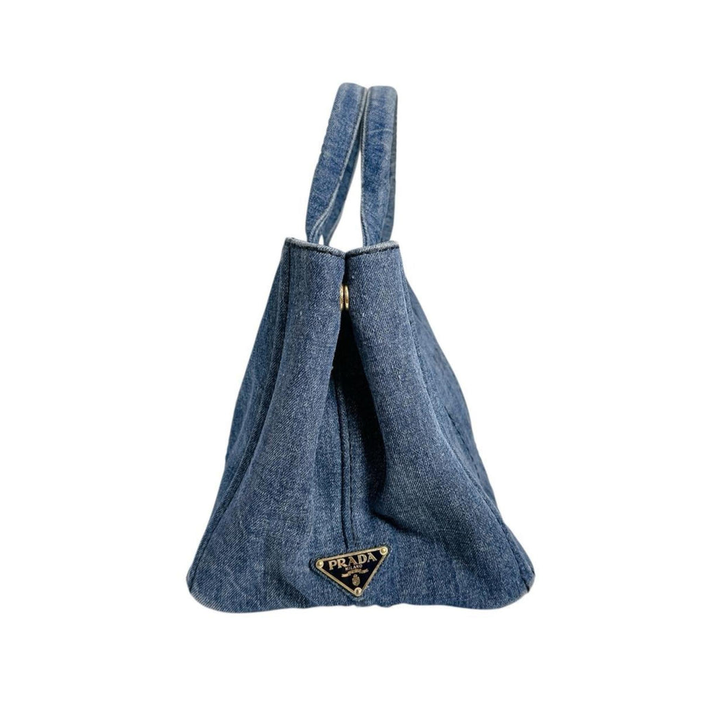 Prada Blue Denim Tote Bag