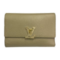 Louis Vuitton Beige Leather Wallet (Tri-Fold)