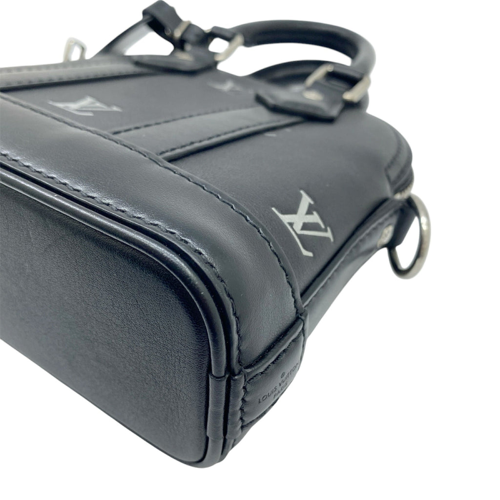 Louis Vuitton Black Leather Handbag Shoulder Bag