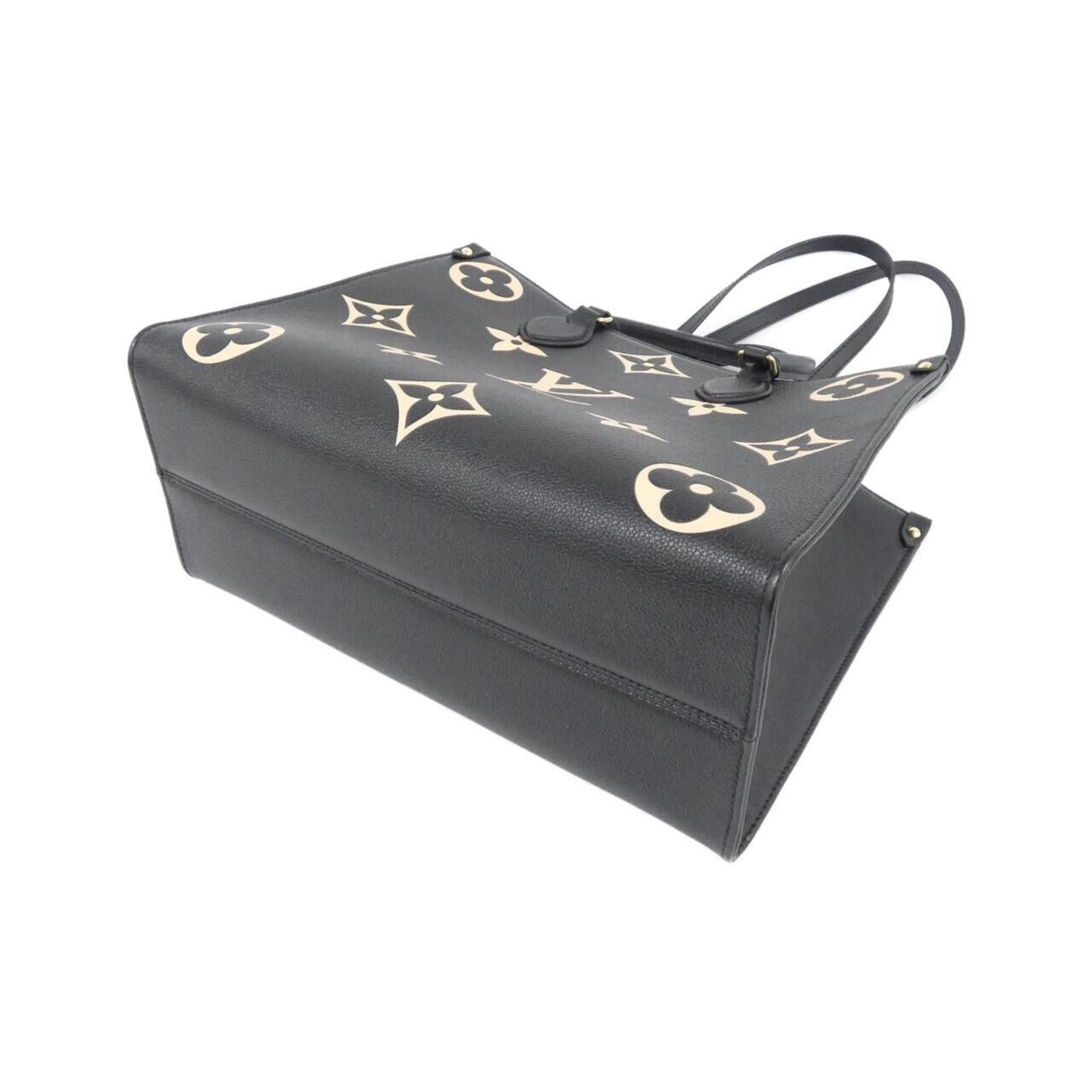 Louis Vuitton Beige Bicolor Black Leather Handbag