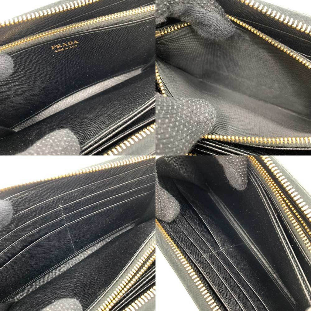 Prada Saffiano Black Saffiano Long Wallet (Bi-Fold)