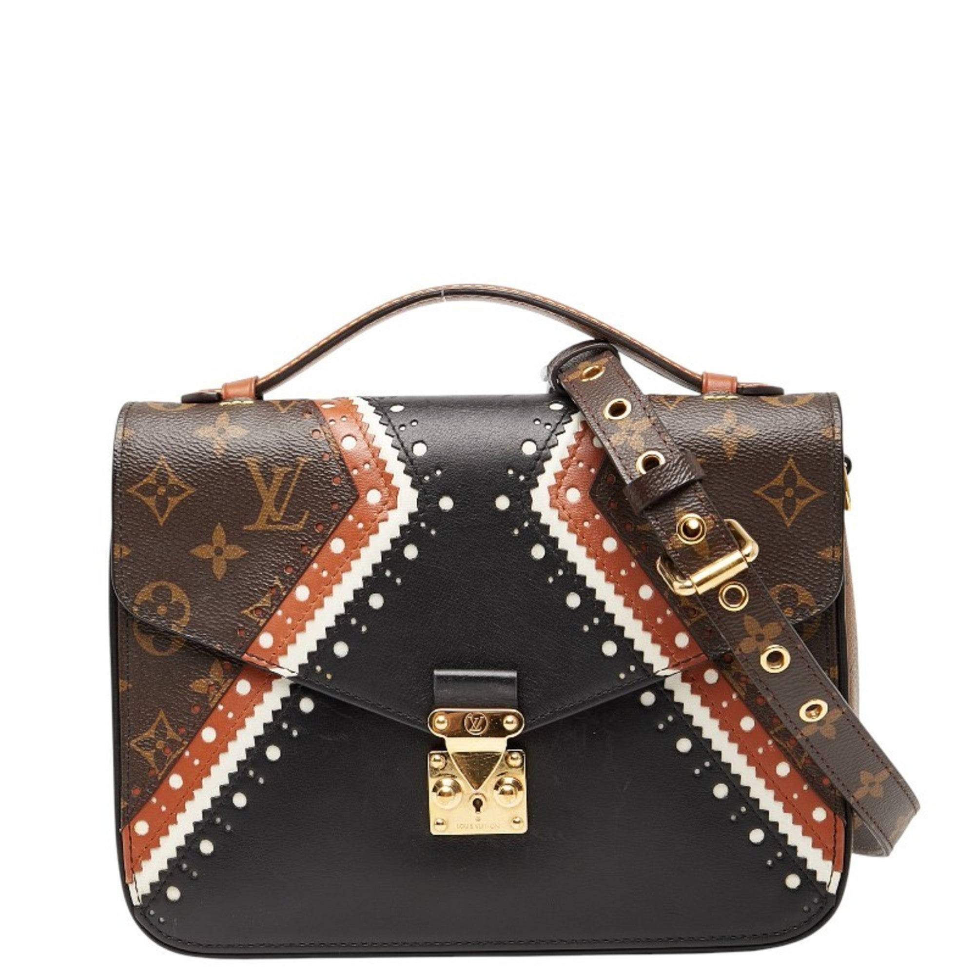 Louis Vuitton Monogram Reverse Black Brown Pvc Leather Handbag Shoulder Bag