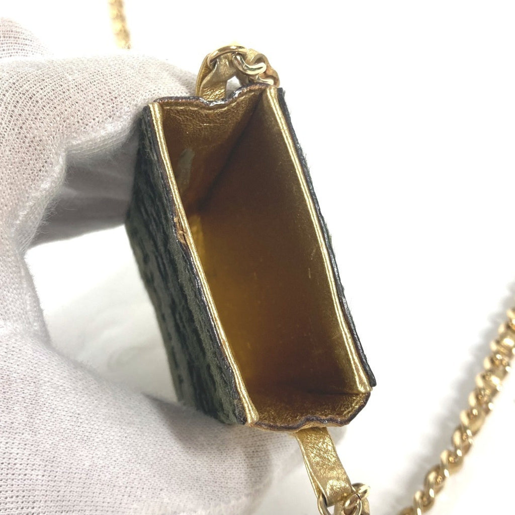 Chanel Gold Khaki Leather Pochette Shoulder Bag