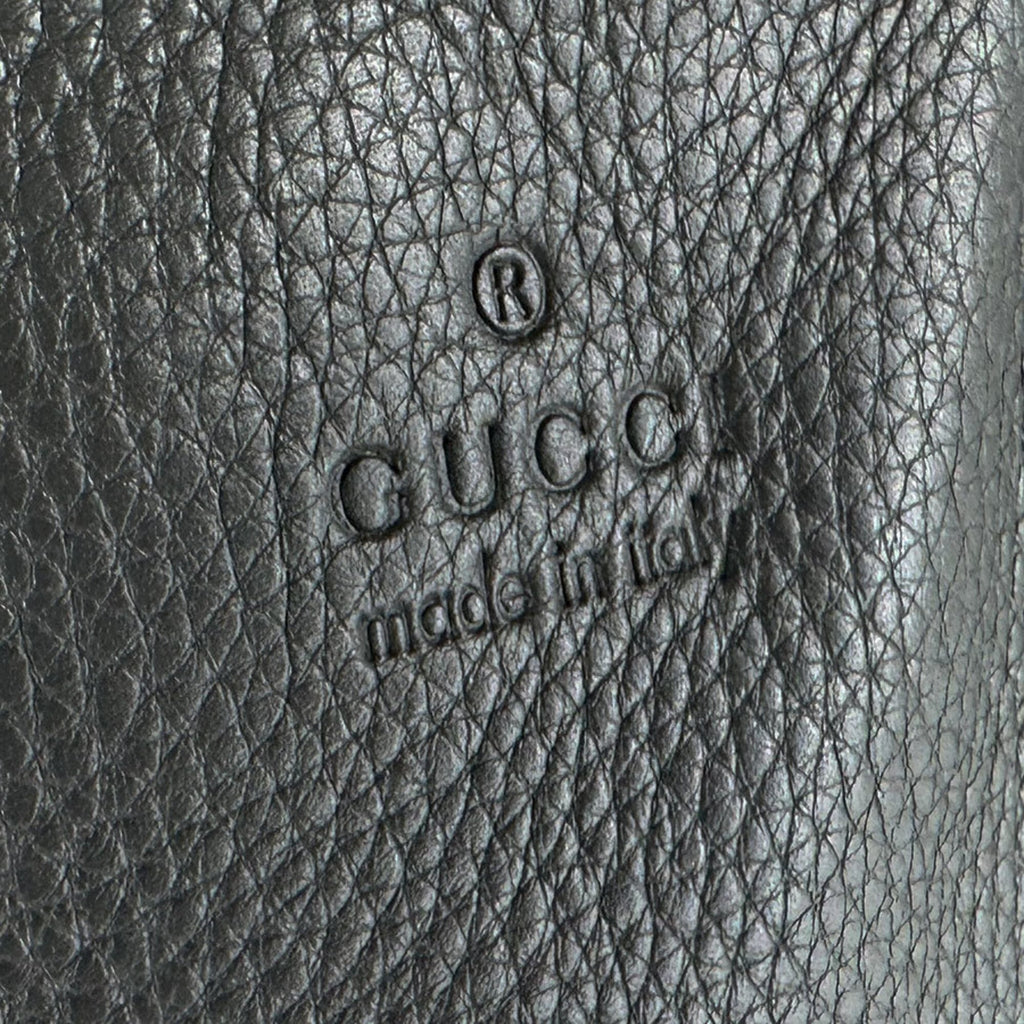 Gucci Dark Gray Leather Shoulder Bag (Pre-Owned)