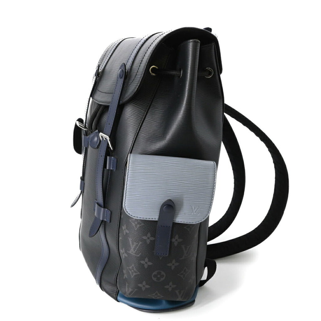 Louis Vuitton Black Blue Gray Monogram Eclipse Monogram Eclipse Epi Leather Backpack