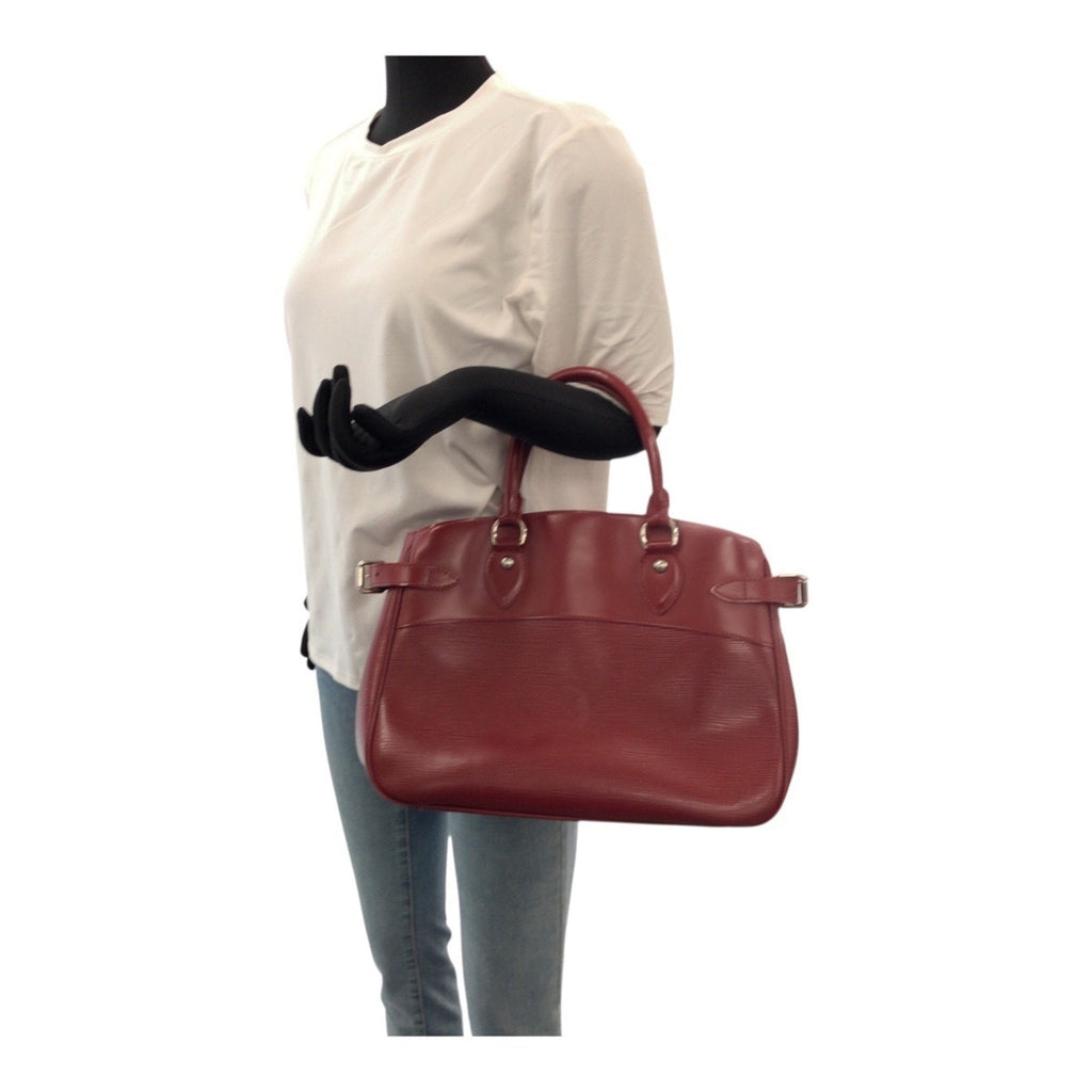 Louis Vuitton Red Color Leather Handbag Tote Bag
