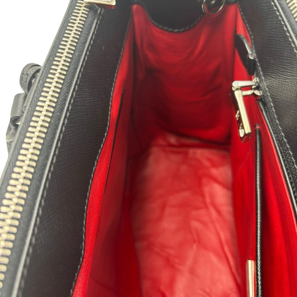 Prada Saffiano Black Leather Tote Bag