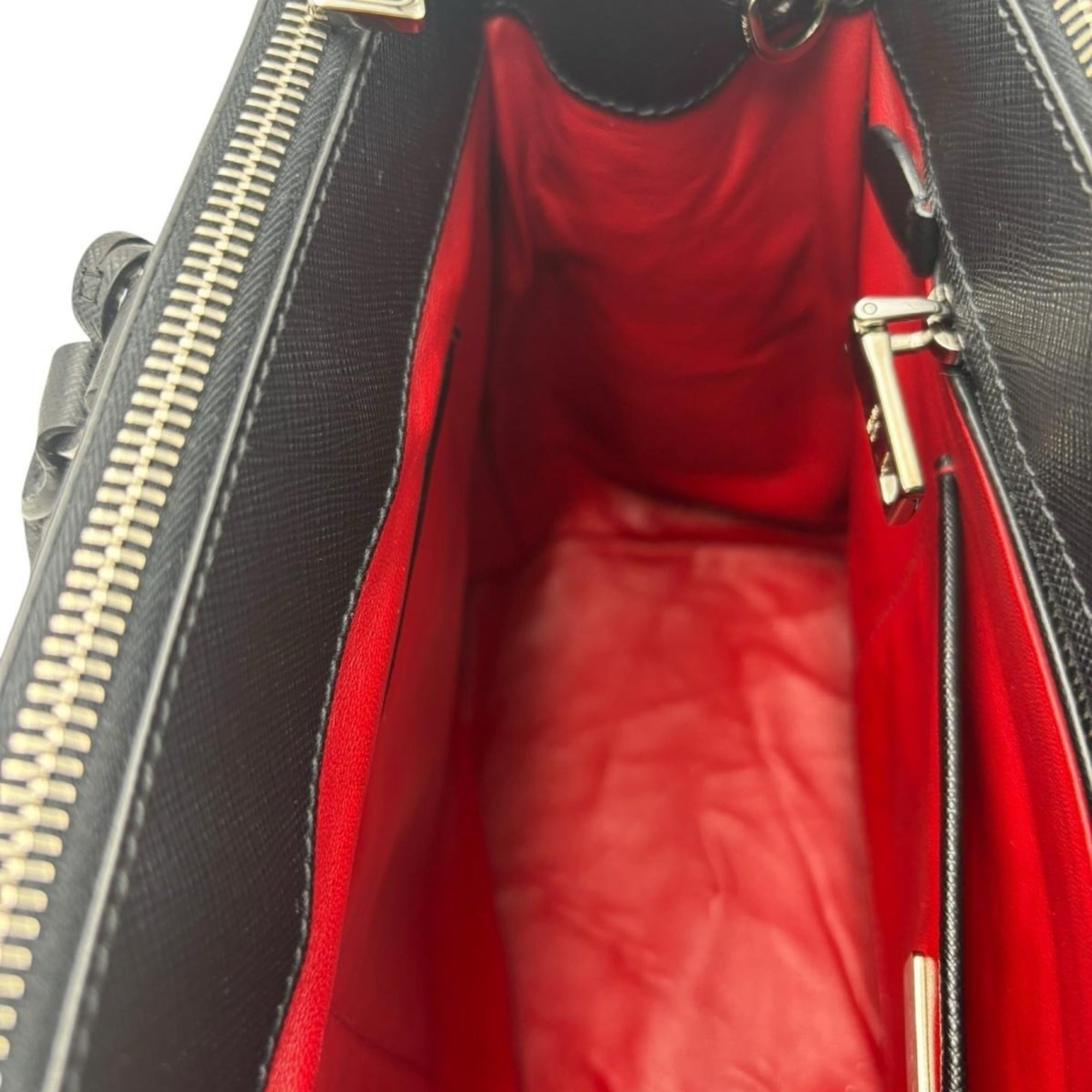 Prada Saffiano Black Leather Tote Bag