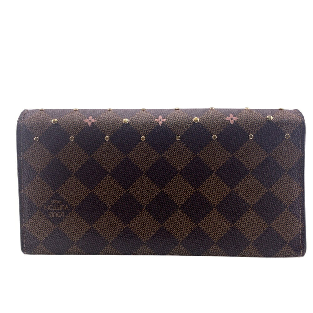 Louis Vuitton Damier Brown Rose Ballerine Leather Long Wallet
