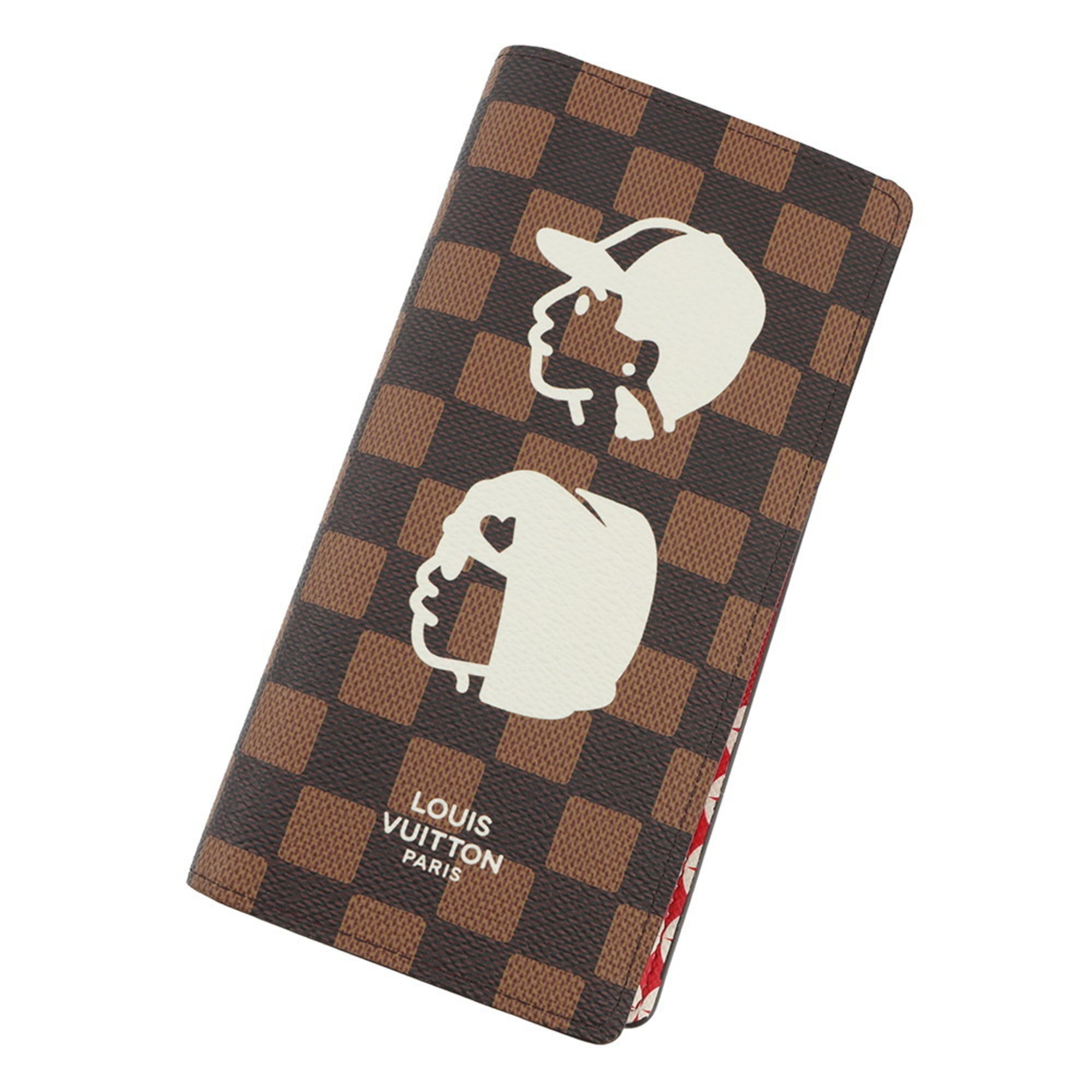 Louis Vuitton Damier Brown Damier Canvas Red Color Damier Canvas Long Wallet