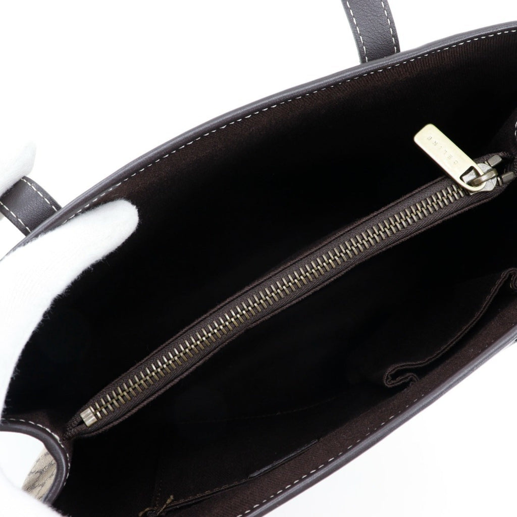 Celine Macadam Brown Canvas Leather Handbag